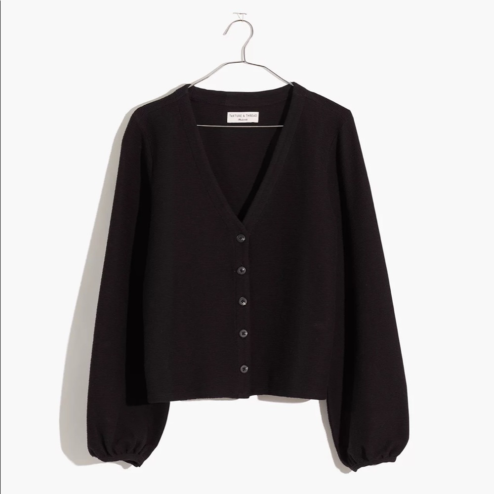 Madewell Texture & Thread Bubble-Sleeve Cardigan Top XXS - Picture 5 of 8